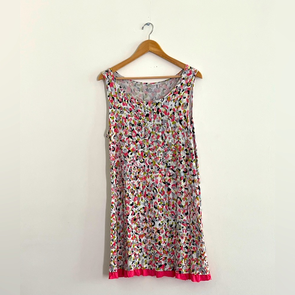 Lori Goldstein Logo Layers Multicolor Tunic Knit Top With Ruffles Size XL